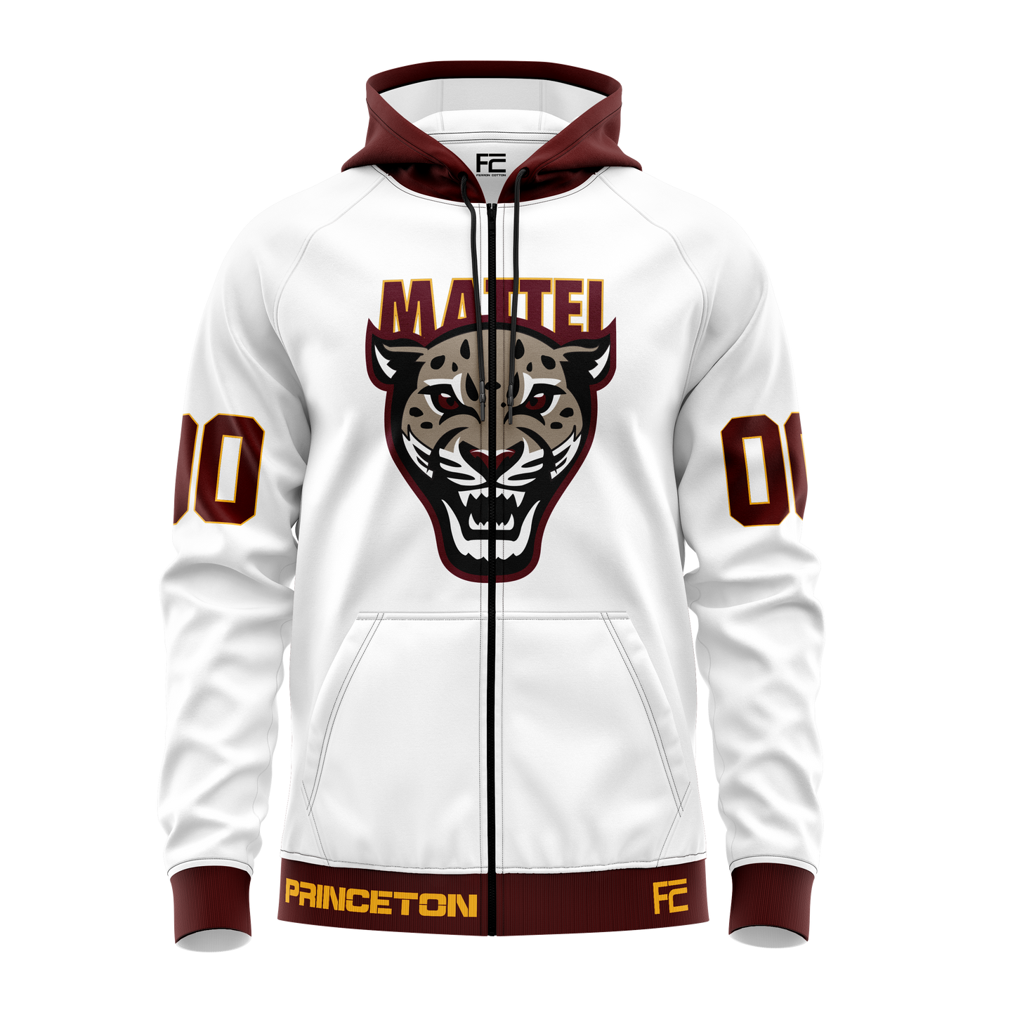 Princeton Jaguars Zip Up Hoodie White