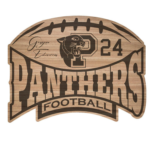 Princeton Panthers Football Engraved Wood Hanging Door Sign